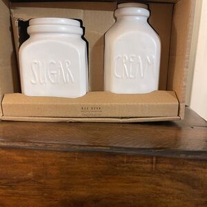 Rae Dunn Cream and Sugar Set - White Ceramic